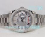Replica Rolex Oyster Perpetual Datejust 36 Silver Roman Numerals Dial Watch